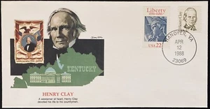 FDC~1988 HENRY CLAY~DEVOTED COUNTRYMEN POLITICIAN - Picture 1 of 1