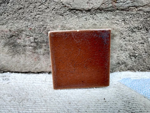 1930s Vintage Architecture Furniture Tile 3 x 3 Brown Shade Japan Collectable Cover