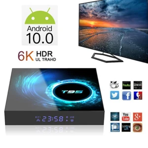 T95 Android 10.0 Smart TV BOX Quad Core 6K Smart WIFI HDMI Media Player Streamer - Picture 1 of 21