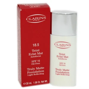 CLARINS TRULY MATTE FOUNDATION SPF 15 OIL-FREE 30 ML/1.06 OZ. #18.5-COCOA - Picture 1 of 1