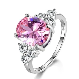 Sterling Silver Women Rings Party Wedding color Stone Engagement Ring for Female - Picture 1 of 11