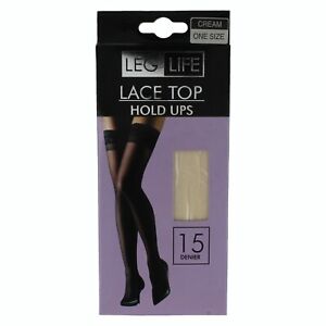 Ladies Leg Life Lace Top Hold Ups 47B107