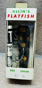 Vintage HELIN'S FLATFISH X5 Black w/ Brown Spots w/ Box and Insert RARE PATTERN - Picture 1 of 7