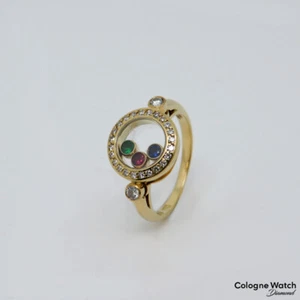 Chopard Happy Diamond Ring mit Brillant, Smaragd, Saphir, Rubin 750/18K Gelbgold - Bild 1 von 6