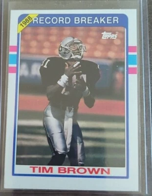 1989 Topps 1988 Record Breaker Tim Brown #2 Raiders NM! - Image 1 of 2