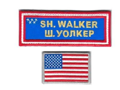 NASA ASTRONAUT Sh. WALKER SPARE NAMETAG FLAG SET PATCH SPACE X CREW 1 EXP. 64 - Image 1 of 4