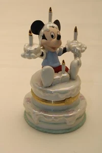 Lenox Disney Mickey's Birthday Surprise Treasure Box Trinket Box Porcelain NICE - Picture 1 of 5