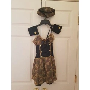 Girl Target Military Army Halloween Costume Dance Dress Hat Size M 7/8 - Picture 1 of 2