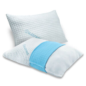 Sleepavo Queen Size Shredded Memory Foam Cooling Pillows (2 Pack)