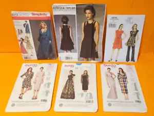 LOT of 6 UNCUT Women Dress Sewing Patterns BURDA SIMPLICITY VOGUE REBECCA TAYLOR - Picture 1 of 5