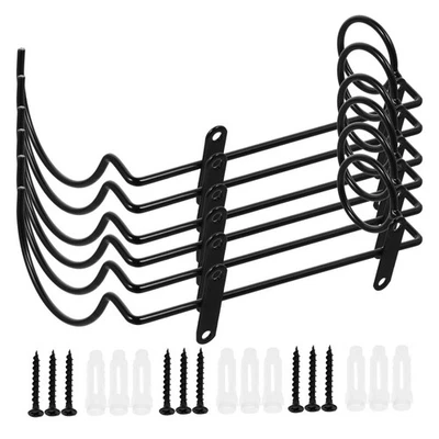 6pcs Single-bottle Wall-mounted Wine Racks Creative Storage Wine Racks (Black) - Image 1 of 4