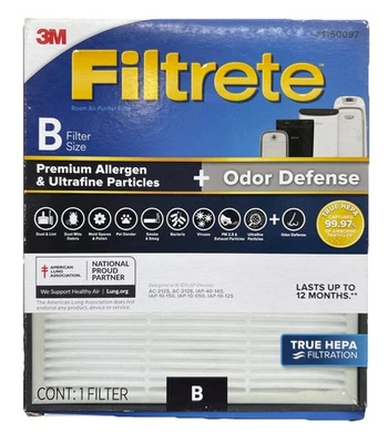 3M Filtrate Size B True Hepa Air Filter For Room Air Purifier,  #1150097 {DD} - Image 1 of 4