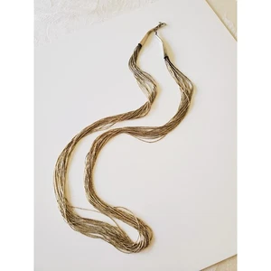 Vintage Navajo flüssiges Sterlingsilber mehrere Strang Halskette - Bild 1 von 6