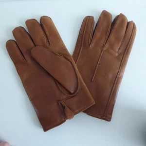 JOHN LEWIS HERREN HELLBRAUN LEDER KASCHMIR GEFÜTTERTE HANDSCHUHE EXTRA LARGE XL - Bild 1 von 4