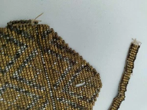 VINTAGE BEADED COIN PURSE GOLD/BROWN 3” x 2” - Picture 1 of 7