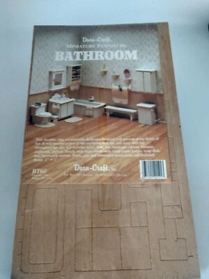 Dura Craft Miniature Bathroom Furniture Kit toilet sink tub bench med cabinet - Image 1 of 4