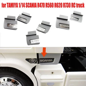 R470 R560 R620 R730 1/14 RC Truck Spoiler ad aria con logo in metallo per Tamiya - Foto 1 di 14