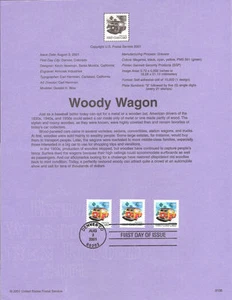 #0135 Woody Wagon Coil Stamp #3522 Souvenir Page - Picture 1 of 1