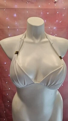 Victoria's Secret бикини плавать верхний женщин большой с бретелью через шею белый с подкладкой - Изображение 1 из 4