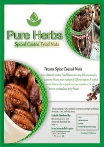 Pure Herbs Pecans Spice Coated Nuts Indian Flavour For A Good Taste - Picture 1 of 11