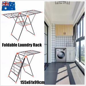 21-Rail Foldable Clothes Airer Folding Hanger Drying Laundry Dual Rack Stand AU