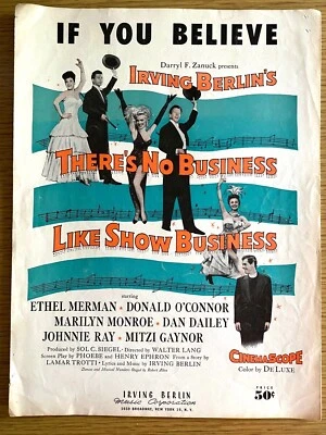 1954 MARILYN MONROE vintage film sheet music IRVING BERLIN "If You Believe" - Image 1 of 3