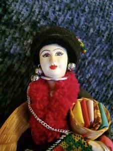 Vintage Authentic Chiangmai AKHA Doll Thailand Traditional Weaver 11” Tall - Picture 1 of 7