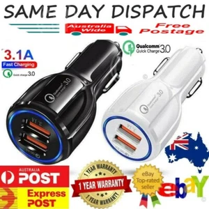 Dual USB Fast Car Charger 2 Port Display Cigarette Lighter Socket DM - Picture 1 of 29