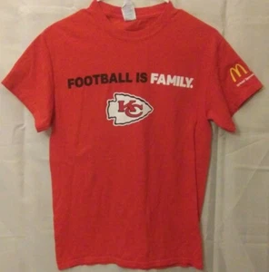 Kansas City Chiefs Football T-Shirt Adult Size S Red McDonald's NFL Sponsor Logo - Picture 1 of 4