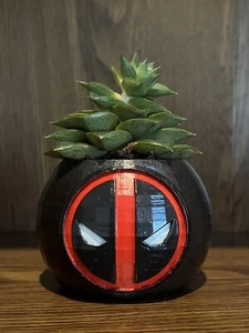 Custom 3D Printed Deadpool Succulent Planter (Hand Painted) - Picture 1 of 4