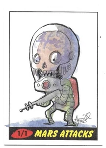 2012 Topps Mars Attacks Sketch Card Martian 1/1 - Signed by AGNES GARBOWSKI - Picture 1 of 2