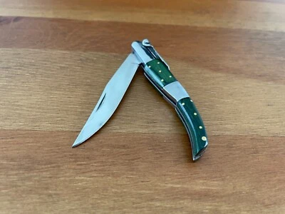 Navaja de bolsillo plegable Navaja estilo árabe de 2,75” mango de madera verde y acero Foto 1 de 4