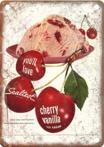 Sealtest Cherry Vanilla Ice Cream Ad 12" x 9" Reproduction Metal Sign N465 - Picture 1 of 1