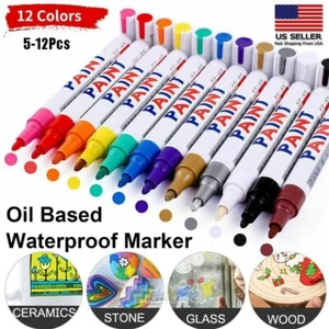 5-12 Waterproof Permanent Paint Pens Markers fr Car Tyre Tire Tread Rubber Metal - Picture 1 of 63