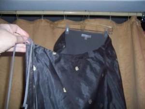 Vintage Anne Klein Green & Gold Silk Sari Style Midi Skirt Size 16 - Picture 1 of 7