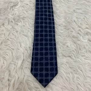 Calvin Klein navy geometric silk necktie 58”x3.8” - Picture 1 of 2