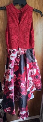 Vestido Floral Speechless-Kids Hi-Lo Rojo/Negro Talla 14 Foto 1 de 3