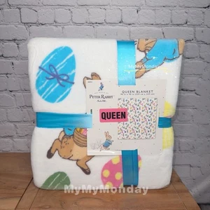 Manta de felpa Peter Rabbit Queen 90"X90" tamaño familiar tiro poliéster Pascua - Imagen 1 de 4