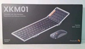 New & Sealed ProtoArc Foldable Keyboard and Mouse XKM01 Bluetooth Travel Combo - Picture 1 of 7