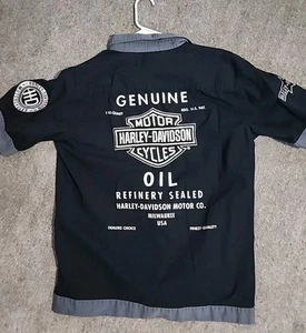 Harley-Davidson Motorcycles Oil Refinery Milwaukee Shirt S/S Black Gray Men's L - Picture 1 of 2