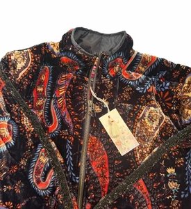 Johnny Was Size Small Dolman Quilted Jacket Paisley Coat Velvet Silk NEW $480 - Picture 1 of 13