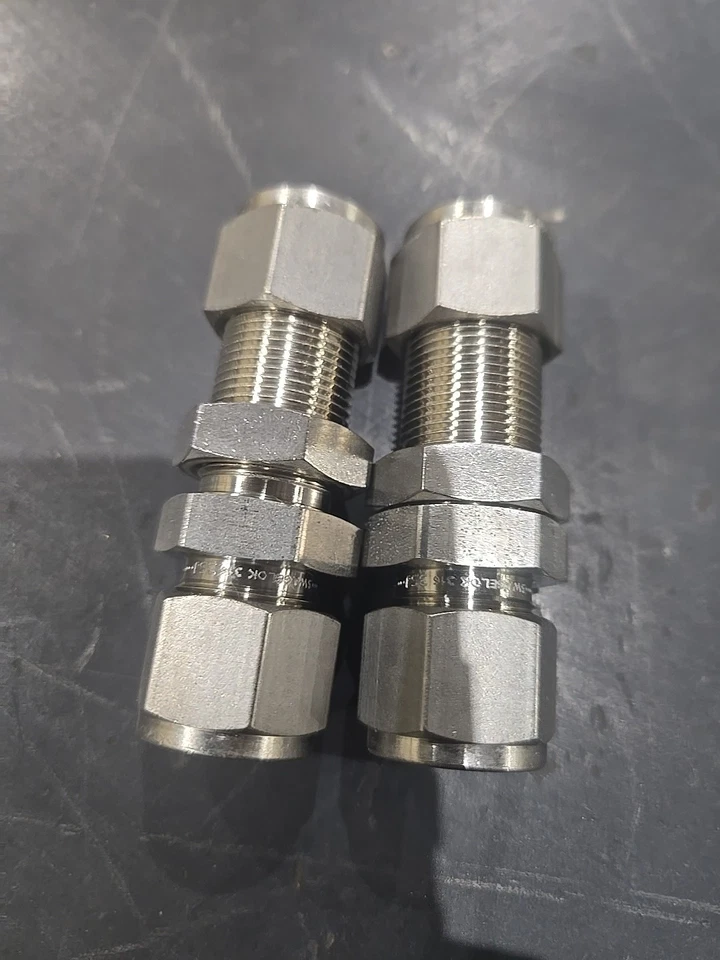 2- Swagelok Stainless Bulkhead Union Fitting, 1/2"OD TubeSS-810-61   - Image 1 of 1