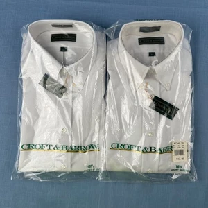 Two Premium Croft & Barrow Mens Short Sleeve Dress Shirts VTG NWT Made in USA - Picture 1 of 7