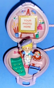 Bluebird Polly Pocket Pretty Picture Art Studio Medaillon Halskette 1991 - KOMPLETT - Bild 1 von 8
