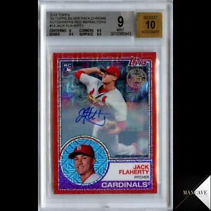 2018 Topps 83 Silver Pack Chrome Jack Flaherty RC Auto Red Refractor /5 BGS 9