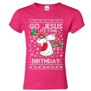 🔥 Go Jesus It's Your Birthday Youth Girls T shirt Gift Christmas Funny Holiday - Picture 1 of 6