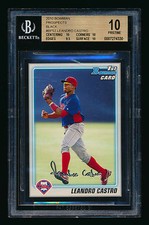 2010 BOWMAN BP53 LEANDRO CASTRO RC BLACK BORDER ROOKIE PHILLIES BGS 10 PRISTINE!