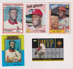 FIVE CARD BOB GIBSON LOT INCLUDING A NUMBERED INSERT - ST. LOUIS CARDINALS - Picture 1 of 1