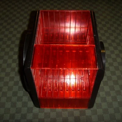 CAROUSSEL à cassette audio orange transparent rotatif K7 rangement rétro vintage - Photo 1/4