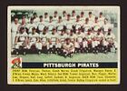 1956 Topps #121 Pittsburgh Pirates Team Card - Rare dos blanc (WB)